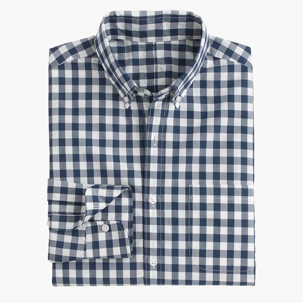 J.Crew Secret Wash Button-Up Shirt In Faded Gingham
